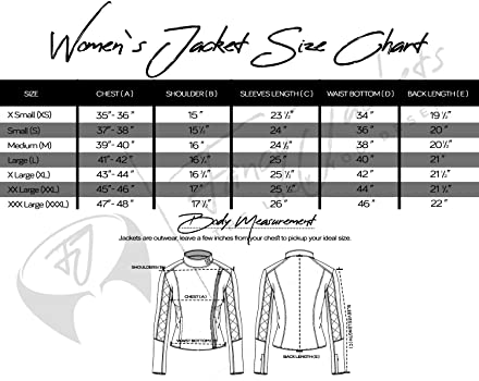 size chart Fancy-jackets.com